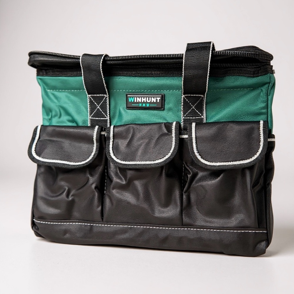 DIY Hero! WINHUNT Tool Bag | 14" Wide Mouth | 15 Pockets + Storage Box
